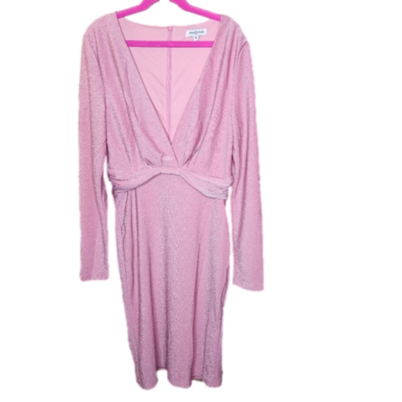 Area Stars NWT Shimmer Long Sleeve Dress Pink Size Small - Picture 3 of 9